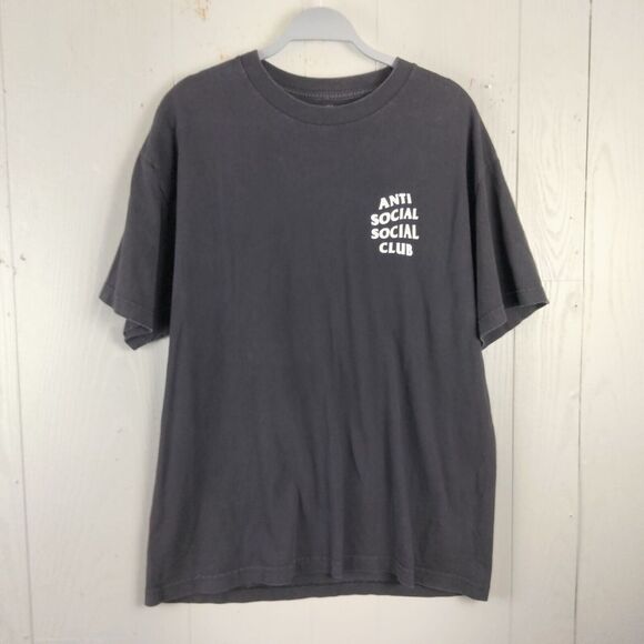 Anti Social Social Club T-Shirt Mens Extra Large Black Streetwear Double Sided - Picture 2 of 8